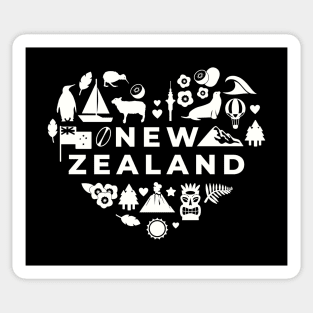 New Zealand Icons in a Heart Shape // Kiwi Pride Sticker